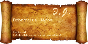 Dobrovits János névjegykártya