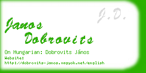 janos dobrovits business card
