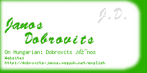 janos dobrovits business card